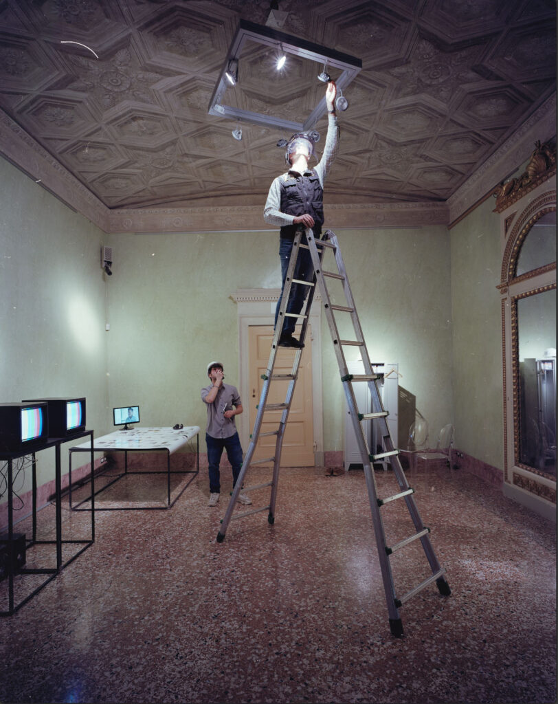the astronaut going to re-set the stars of Palazzo Reale